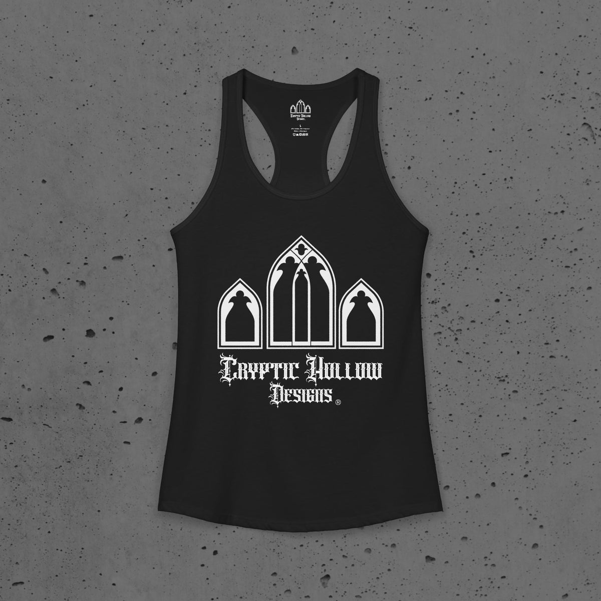 Tank Top - Cryptic Hollow Logo, Vampire Aesthetic, Cathedral Windows