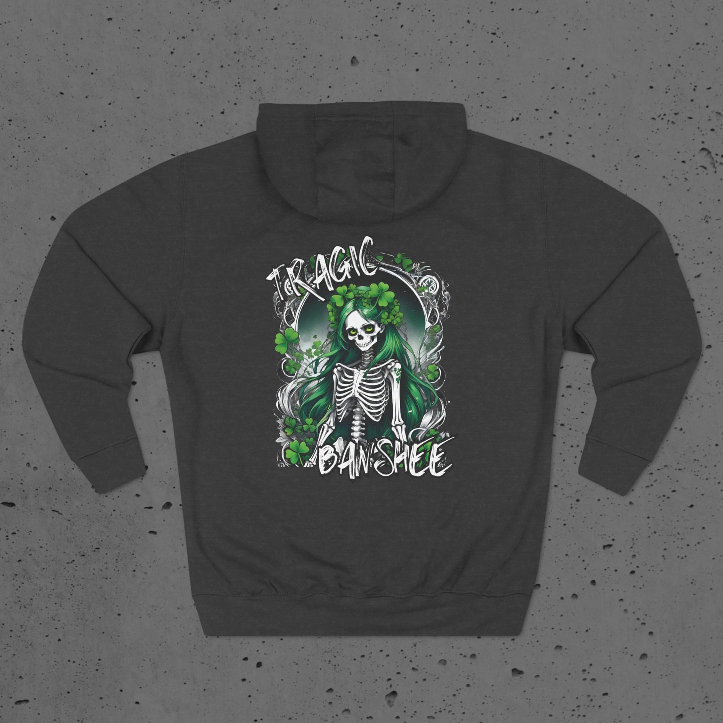 Tragic Banshee Unisex Pullover Softstyle Hoodie, Irish Punk Style Design