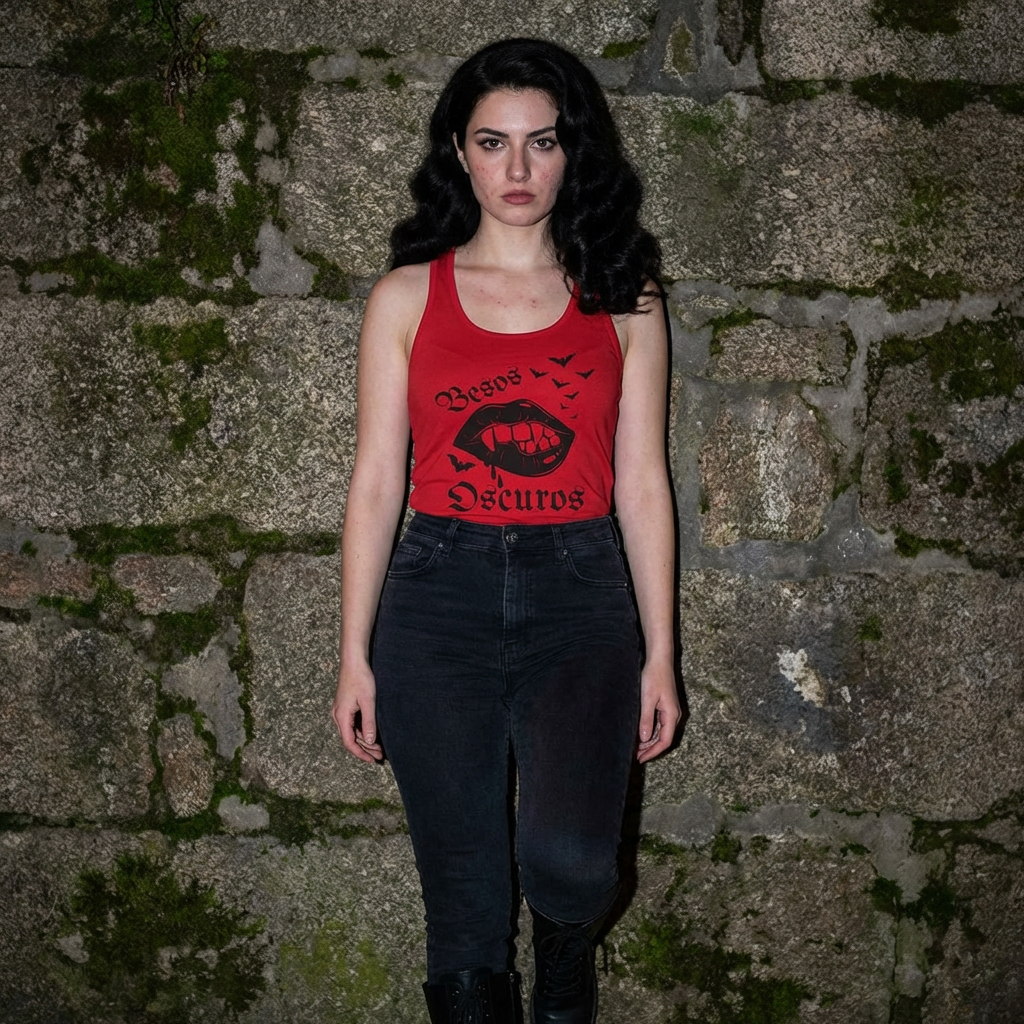 Vampire Racerback Tank — Goth Vampire Fangs Aesthetic