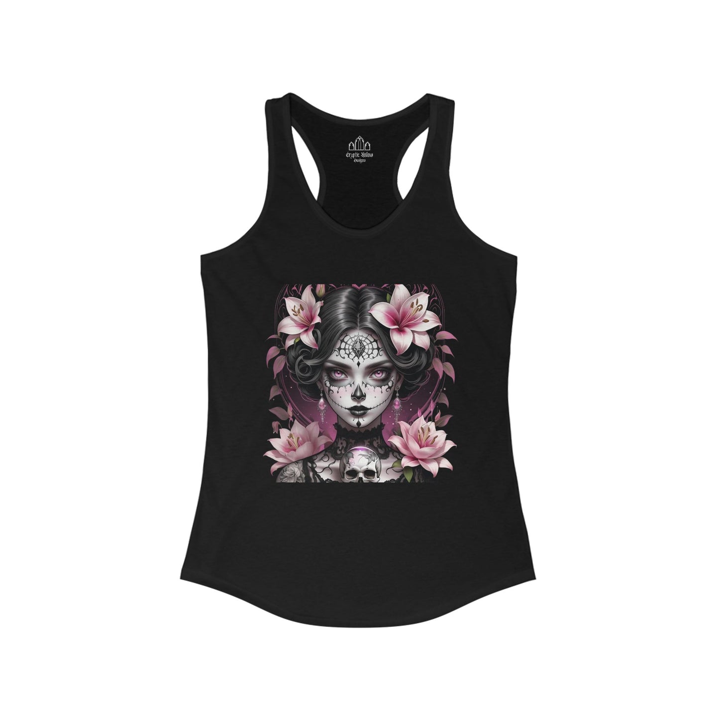 Goth Girl Style Tank, Stargazer Lily Women's Ideal Racerback Tank