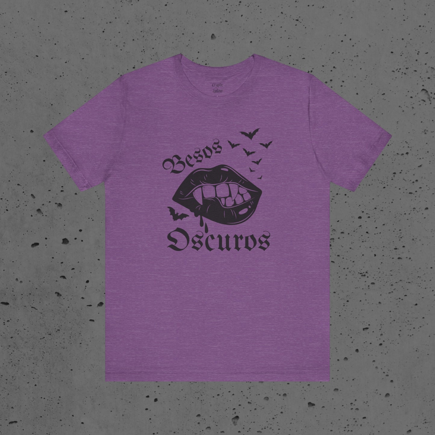 Dark Kisses, Besos Oscuros Unisex Jersey Short Sleeve Tee, Vampire T-shirt