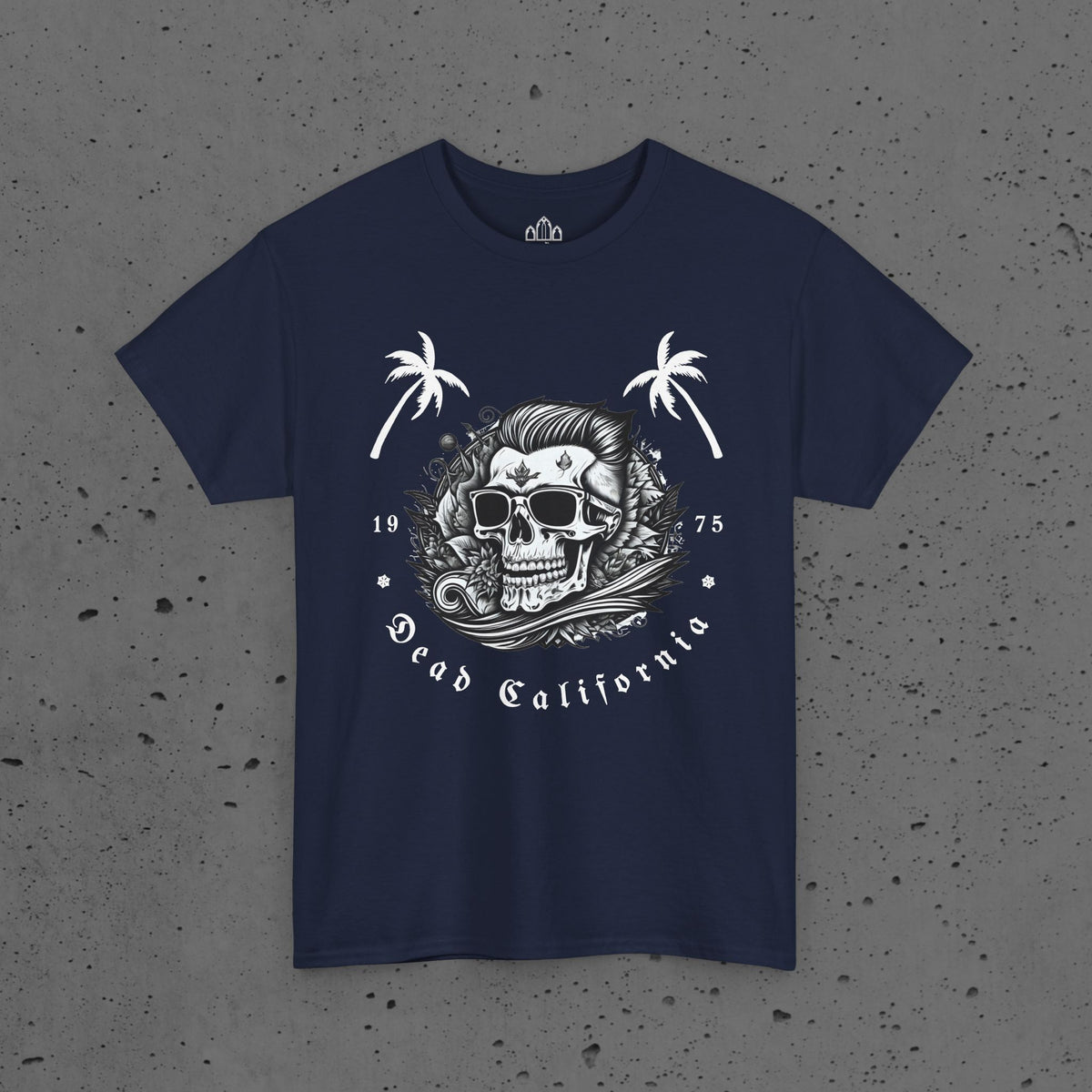Surfing Tee - Dead California Skull and Palm Trees Unisex Heavy Cotton Tee