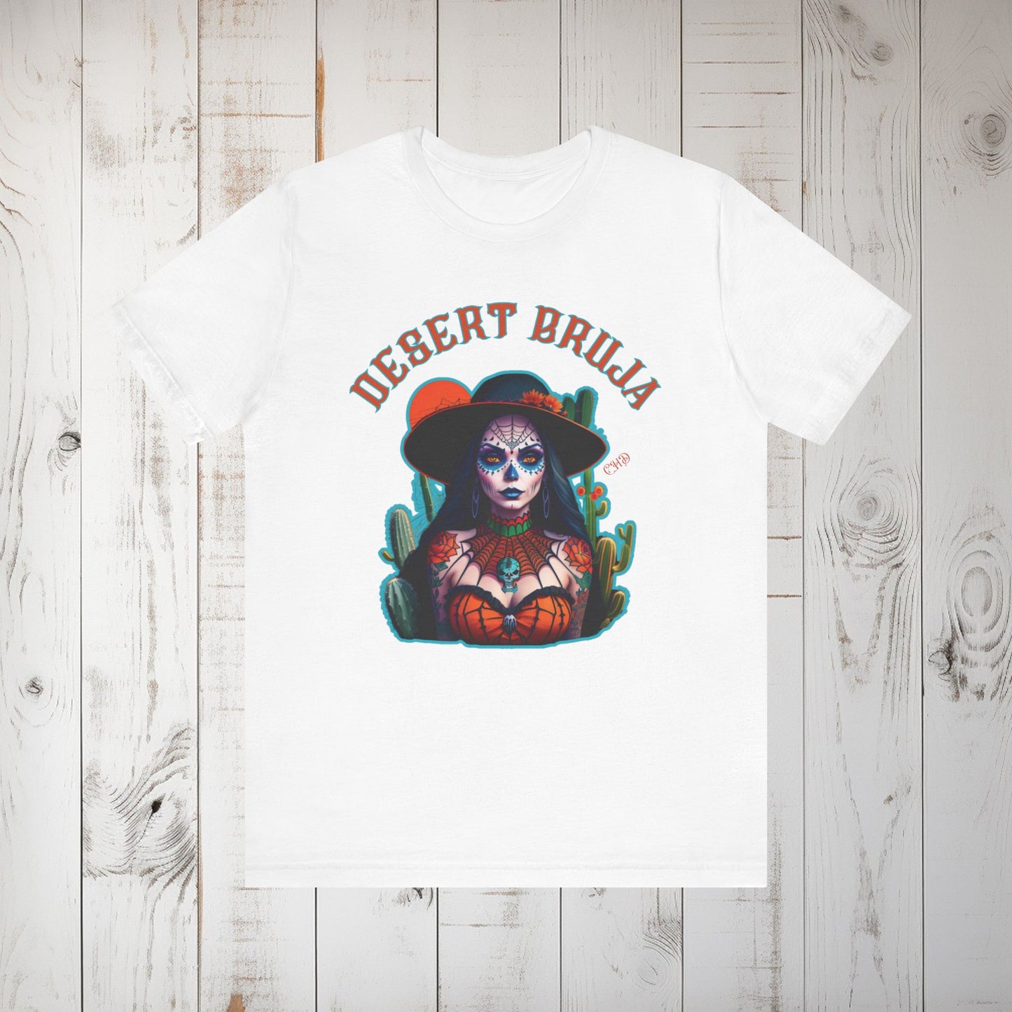 Desert Bruja with Cactus, Southwest Witchy Vibes Unisex Short Sleeve T-shirt