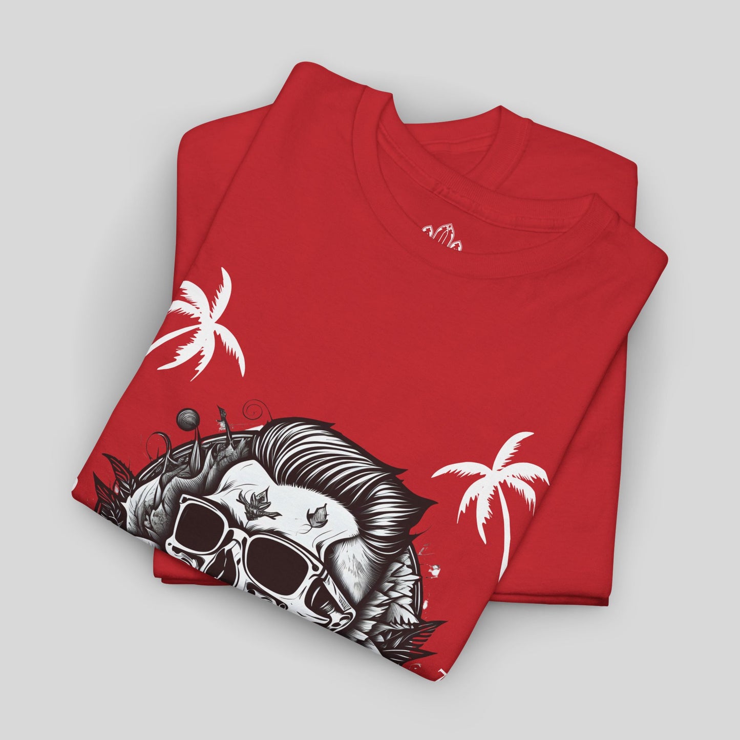 Surfing Tee - Dead California Skull and Palm Trees Unisex Heavy Cotton Tee