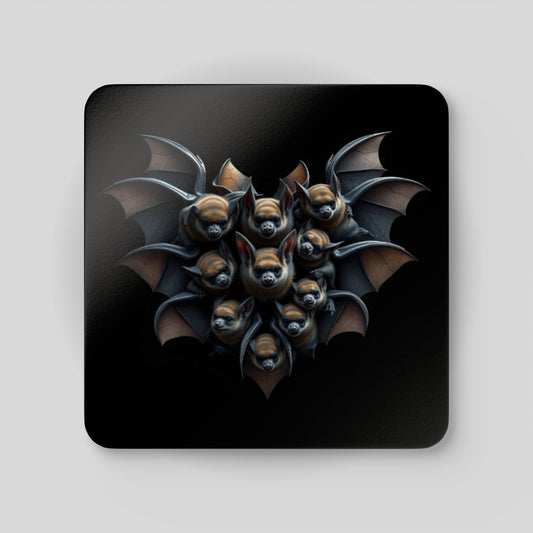 Goth Bat Coaster Set, Cork Coasters, Halloween Decor, Gift for Bat Lovers, Spooky Decor, Halloween Party Accessories