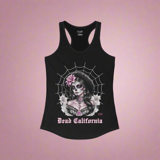 Dead California Sugar Skull Women's Ideal Racerback Tank