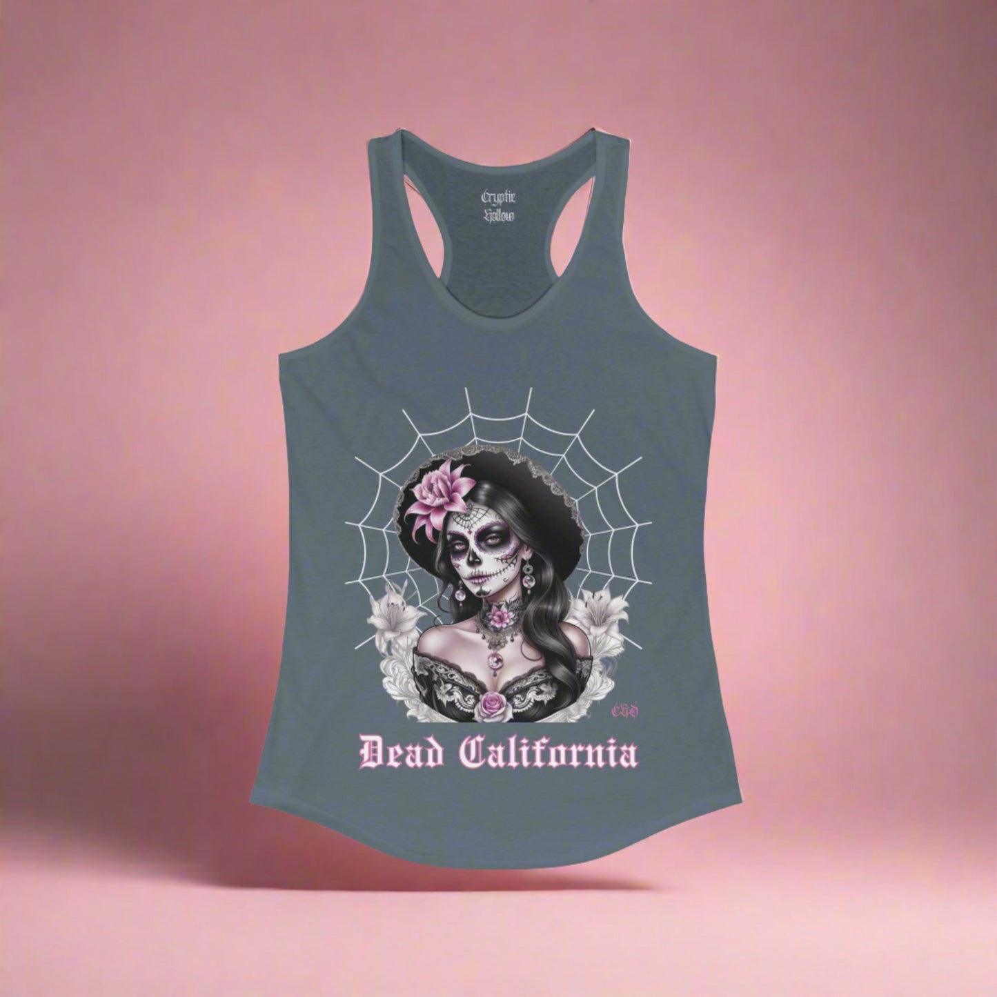 Dead California Sugar Skull Women's Ideal Racerback Tank