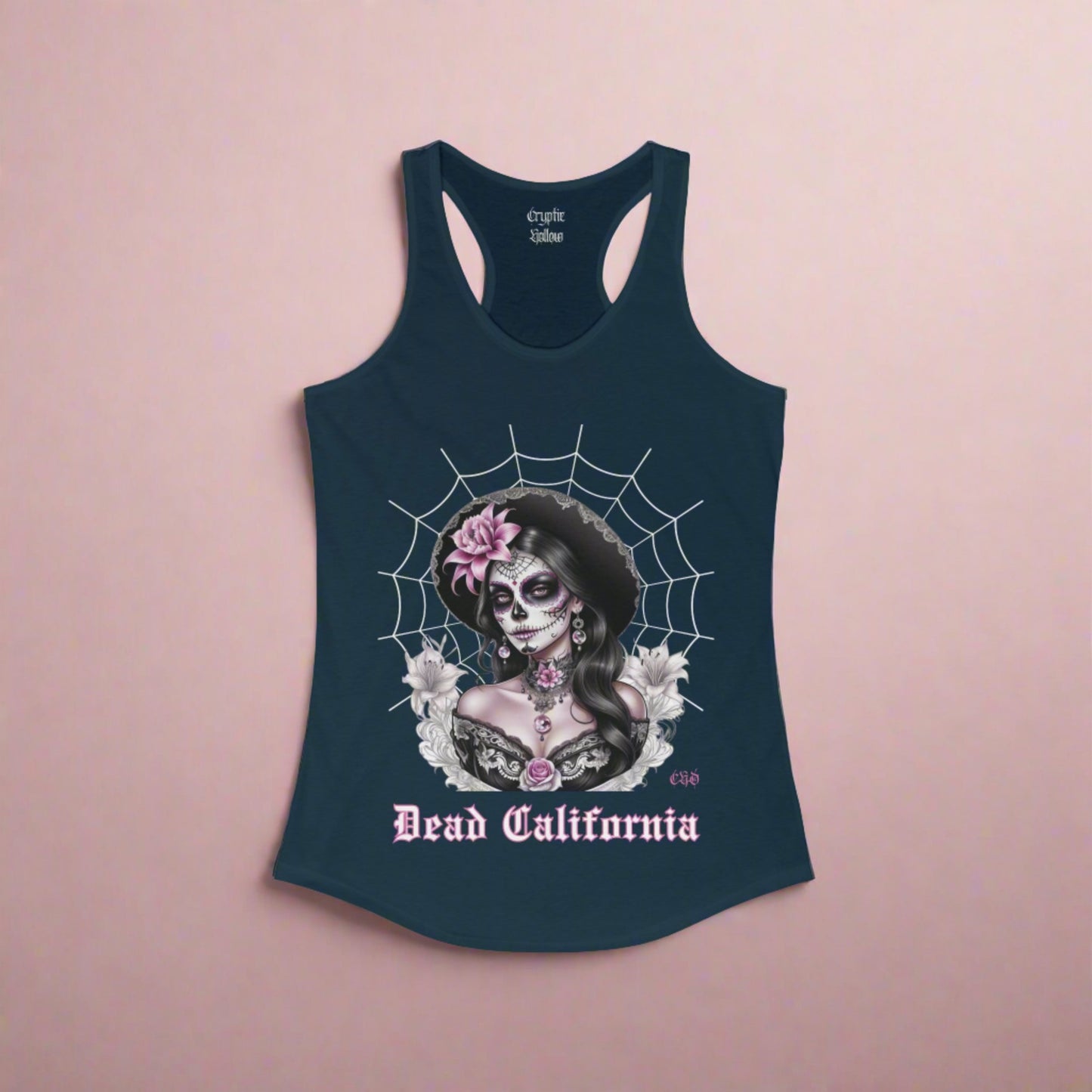 Dead California Sugar Skull Women's Ideal Racerback Tank