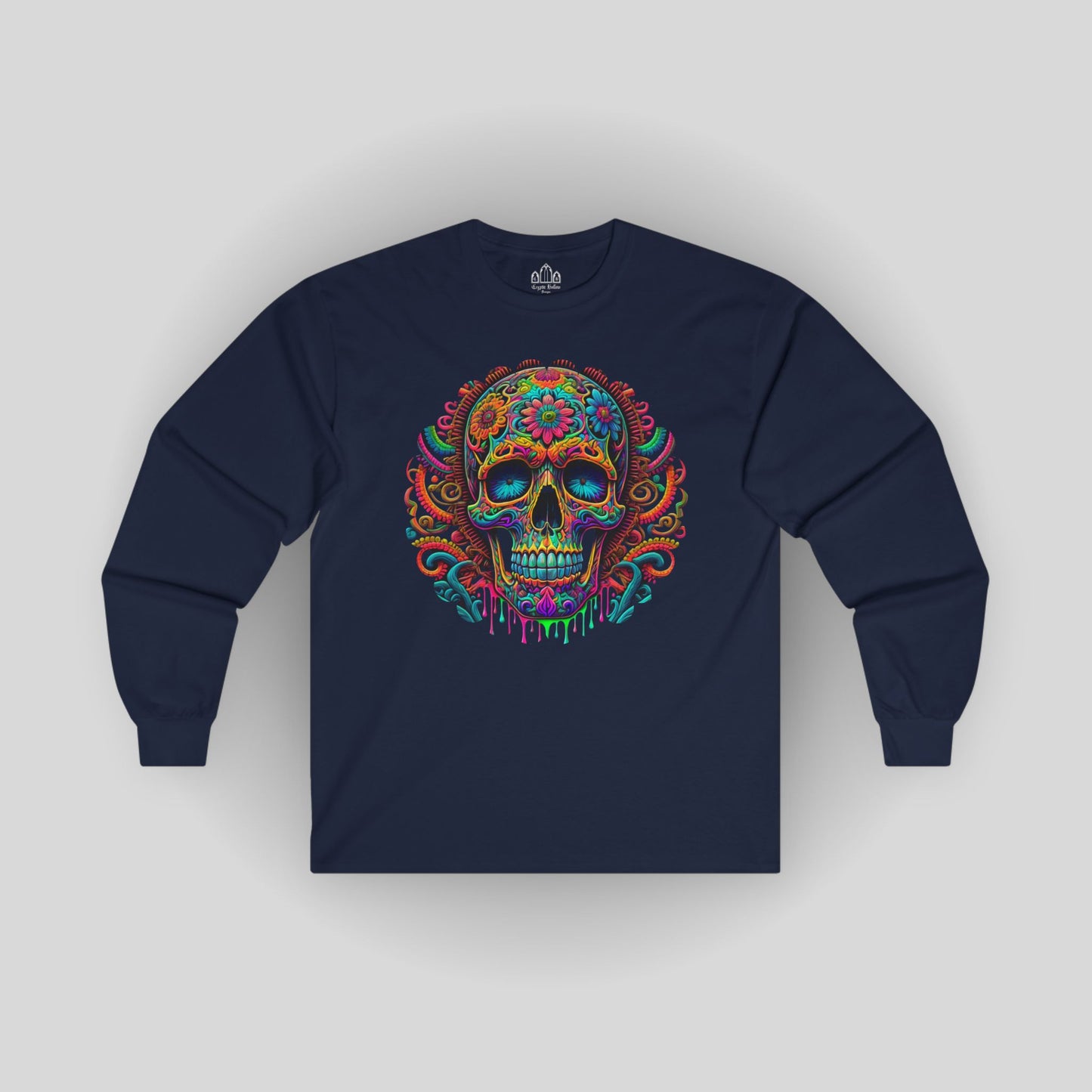 Psychedelic Colorful Skull Unisex Long Sleeve Tee