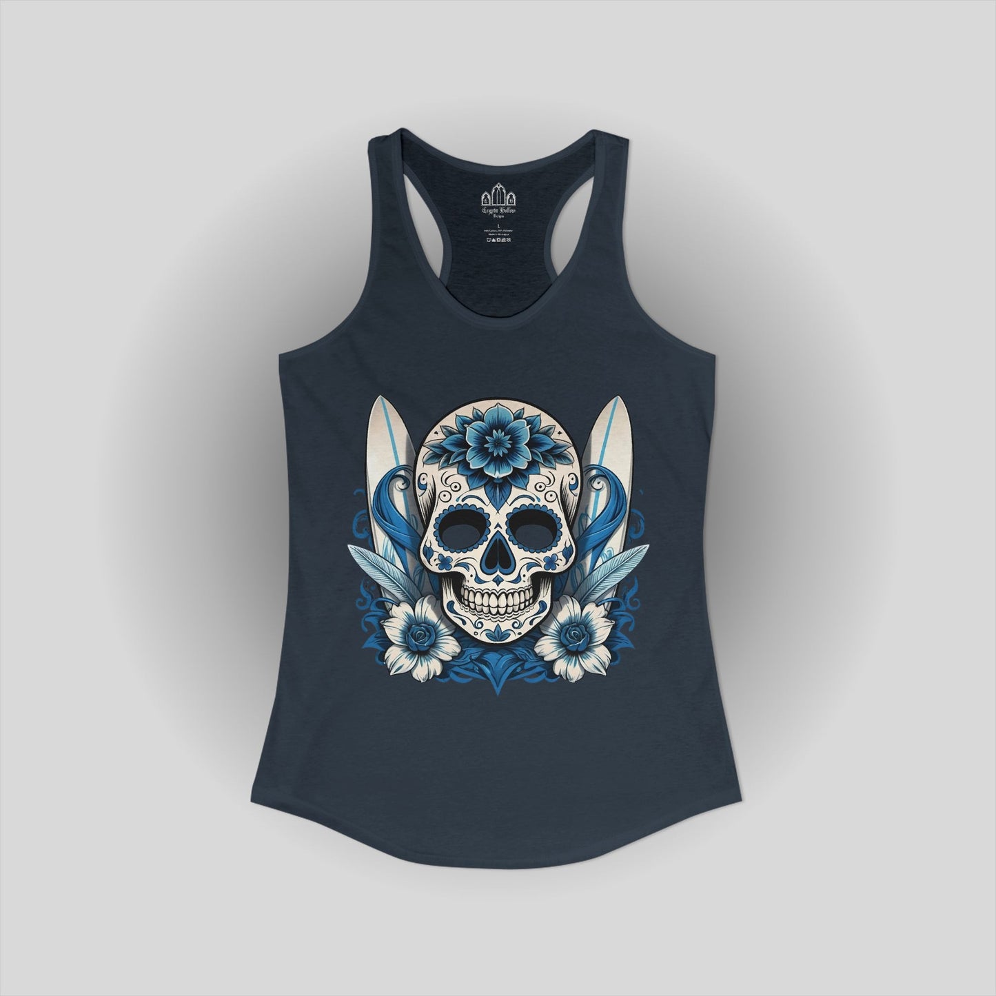 Sugar Skull and Surfboards Women's Tank Top