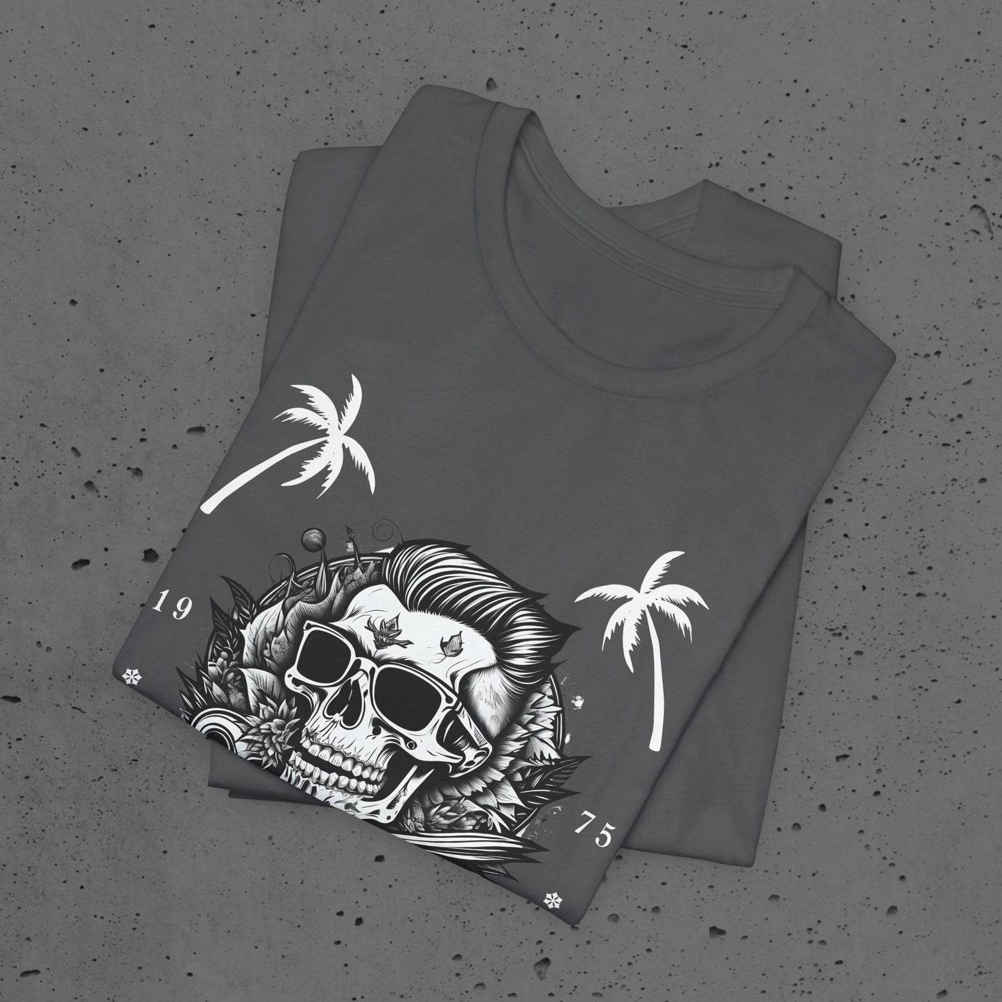 Dead California Skull and Palm Trees Unisex Short Sleeve T-Shirt