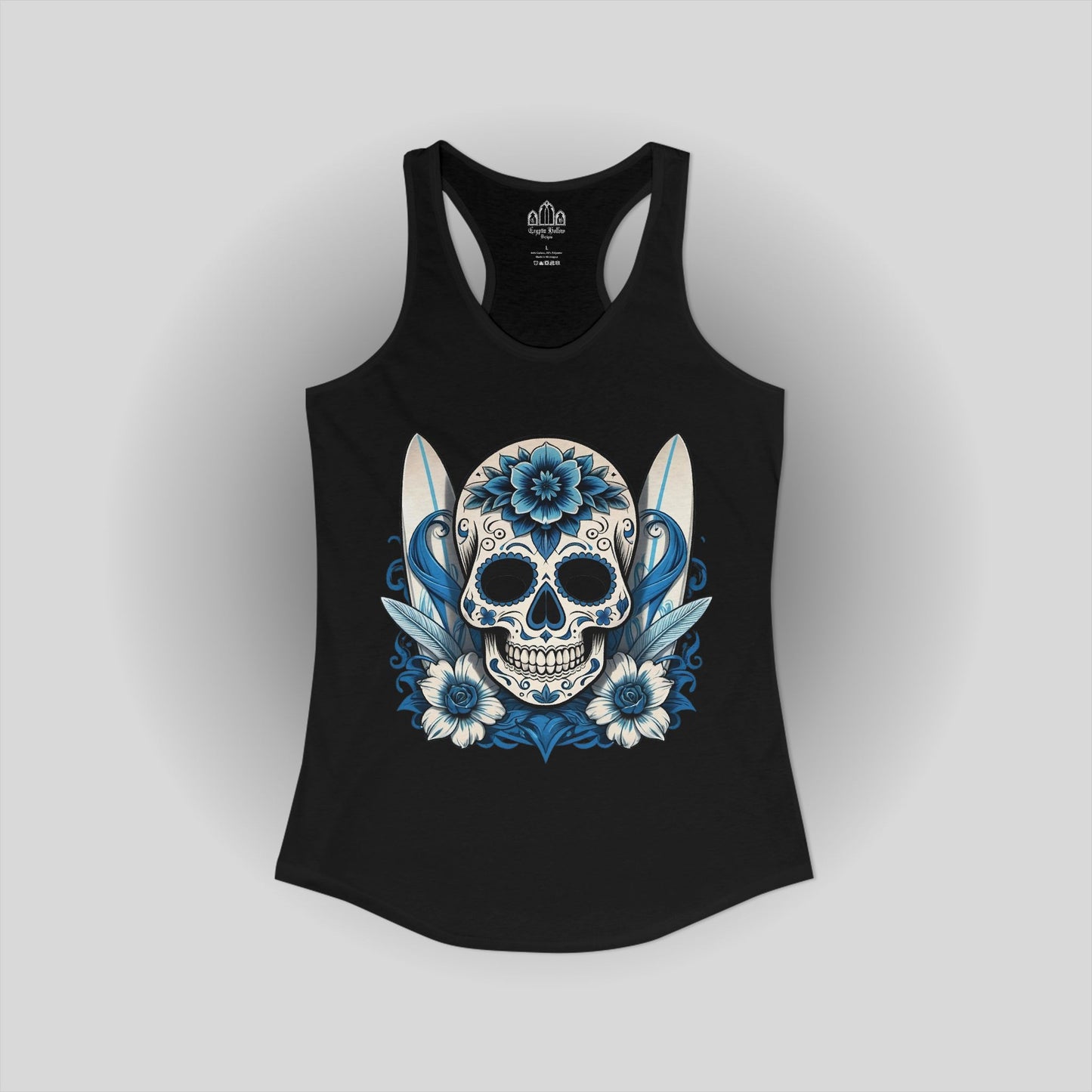 Sugar Skull and Surfboards Women's Tank Top
