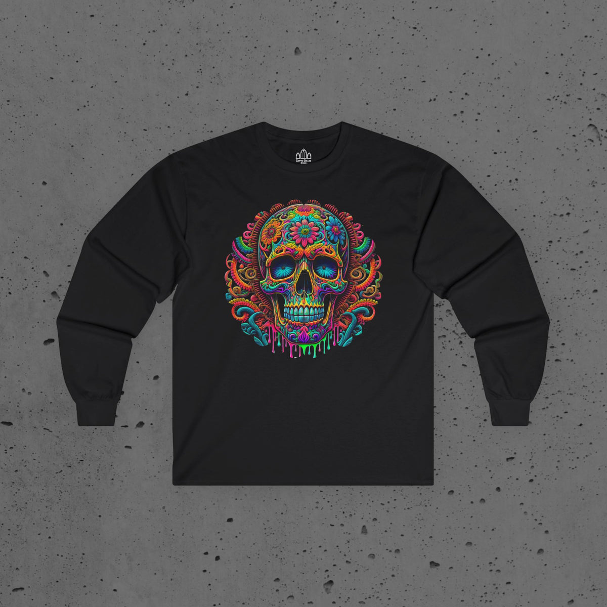 Psychedelic Sugar Skull Long Sleeve Tee