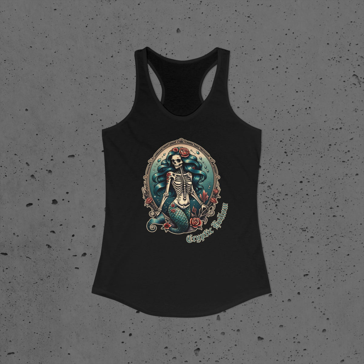 Gothic Mermaid Skeleton Racerback Tank