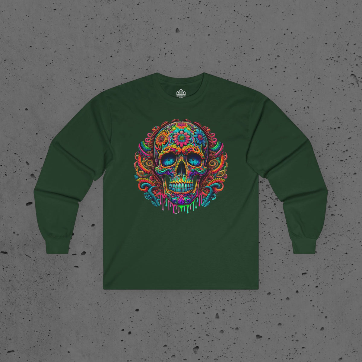 Psychedelic Sugar Skull Long Sleeve Tee
