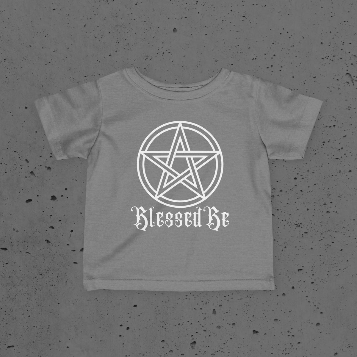 Infant Tee — White Pentacle 'Blessed Be' Baby Shirt | Pagan Wiccan Newborn Gift