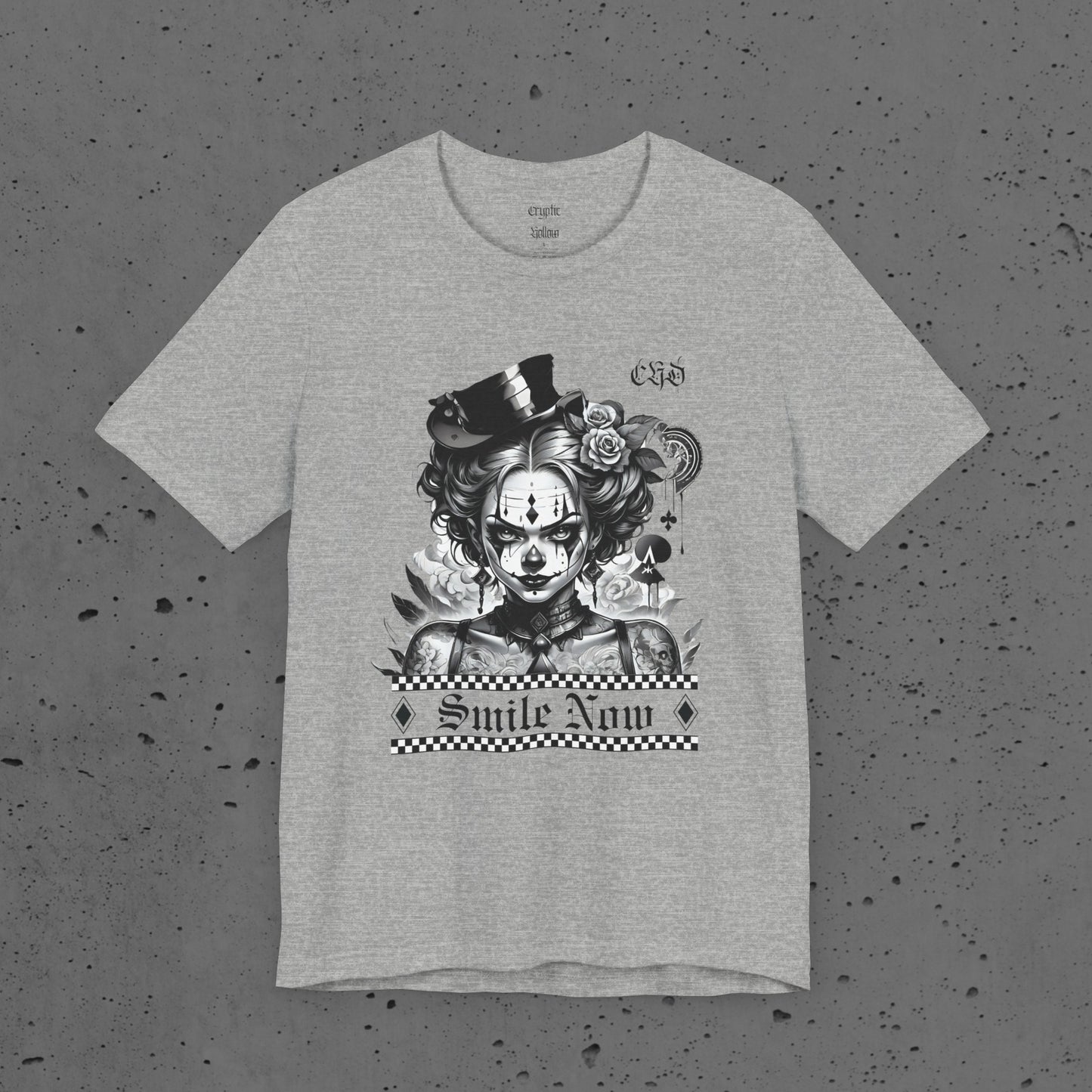 Scary Girl Clown Smile Now Short Sleeve T-Shirt