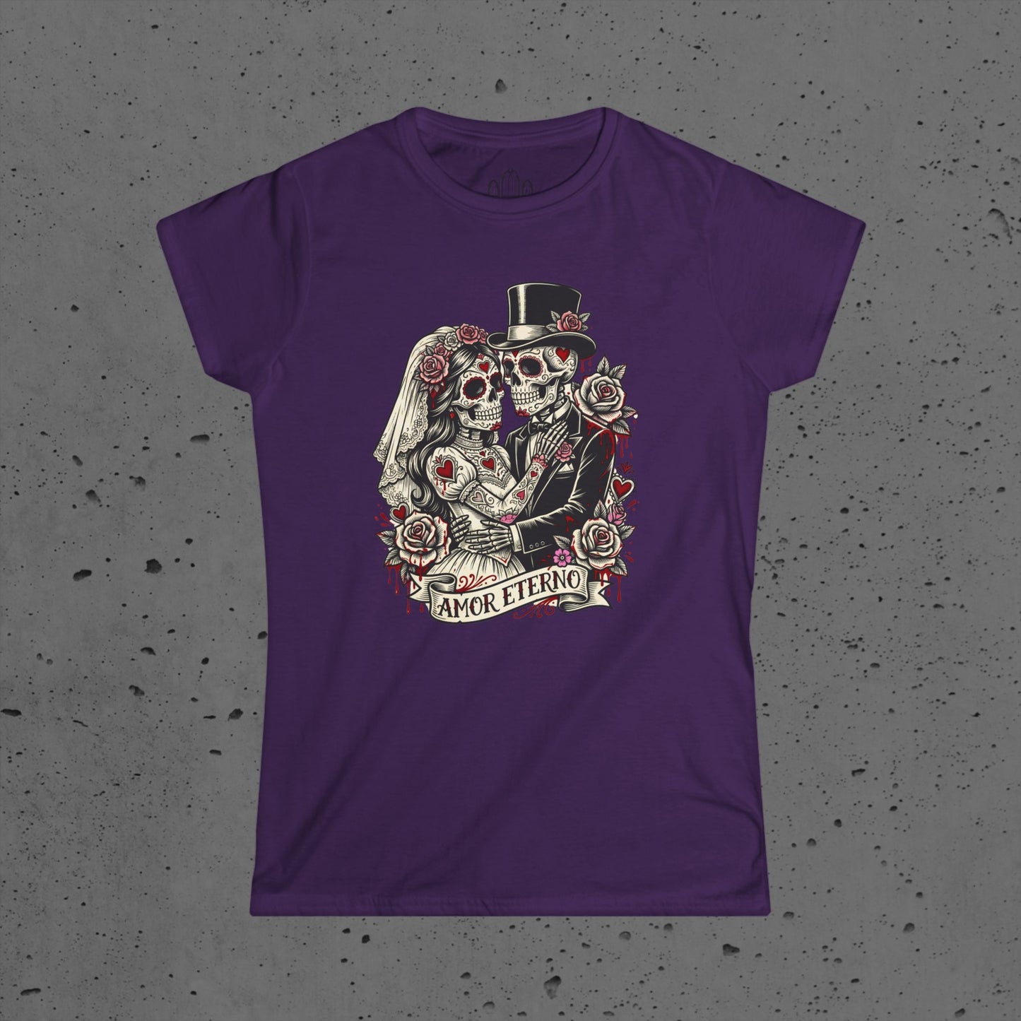Women's Tee — 'Amor Eterno' Skeleton Bride & Groom Floral Graphic
