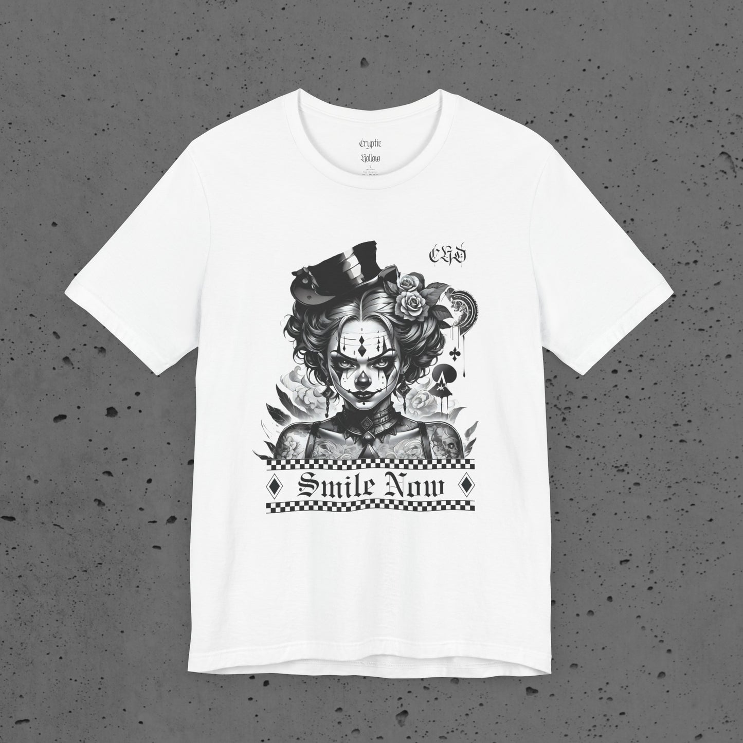 Scary Girl Clown Smile Now Short Sleeve T-Shirt