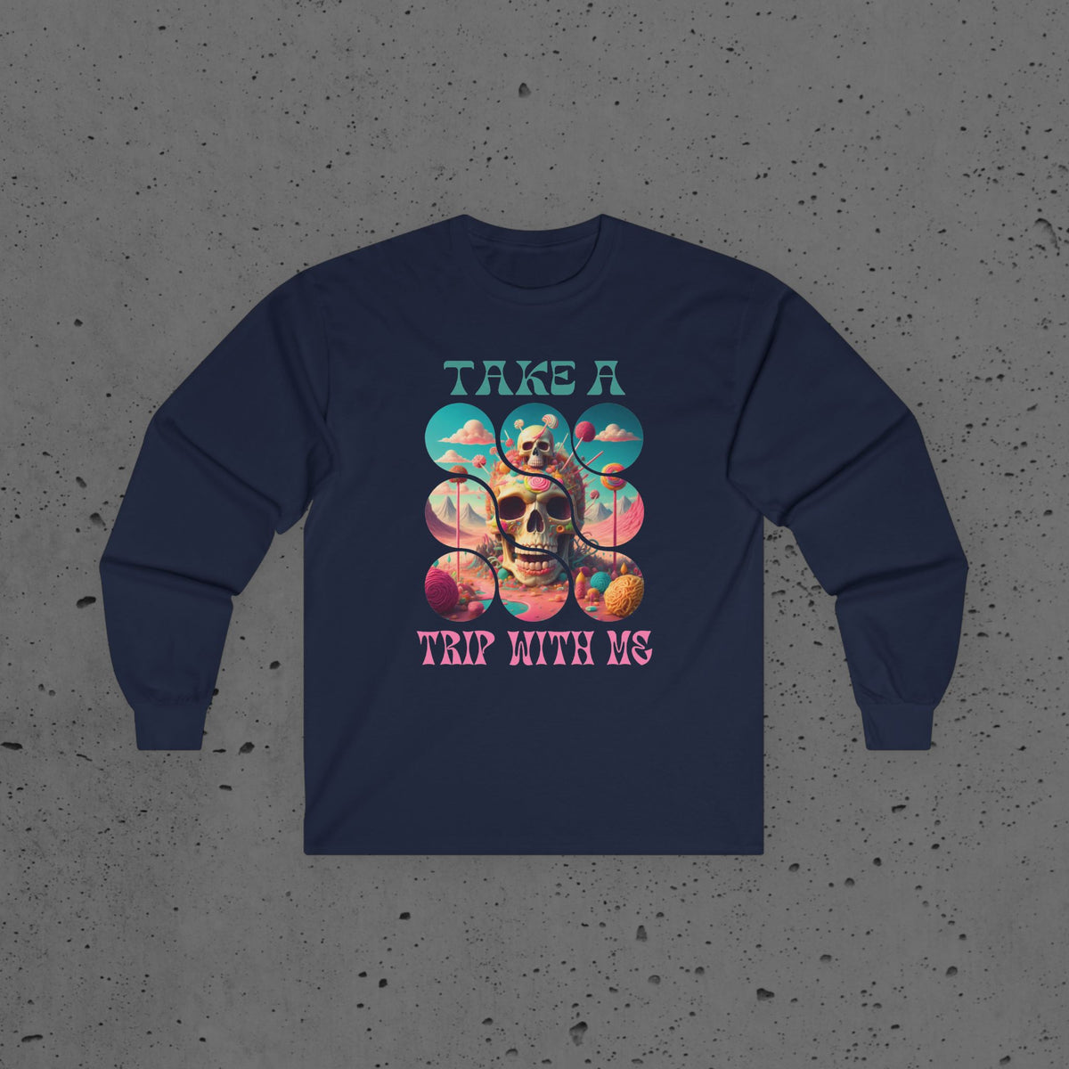 Psychedelic Skull Unisex Tee, Trippy Graphic Long Sleeve Shirt, Hippie Festival Apparel, Boho Clothing