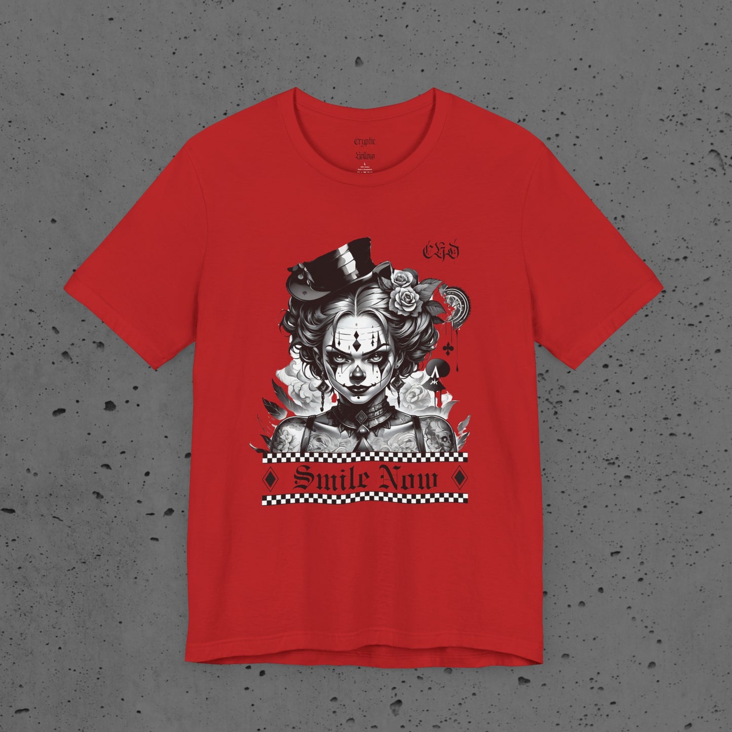 Scary Girl Clown Smile Now Short Sleeve T-Shirt