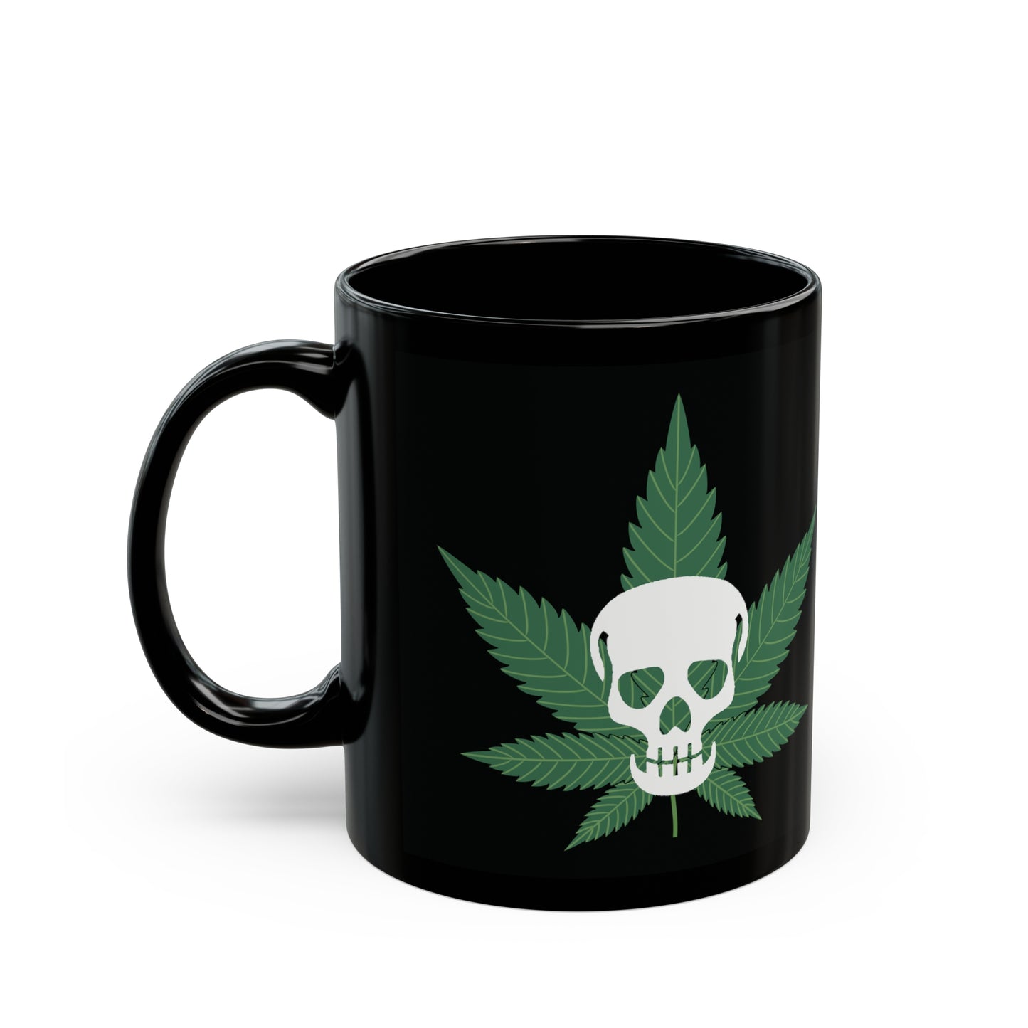 Skull and Weed Black Mug (11oz) 420 Coffee Cup