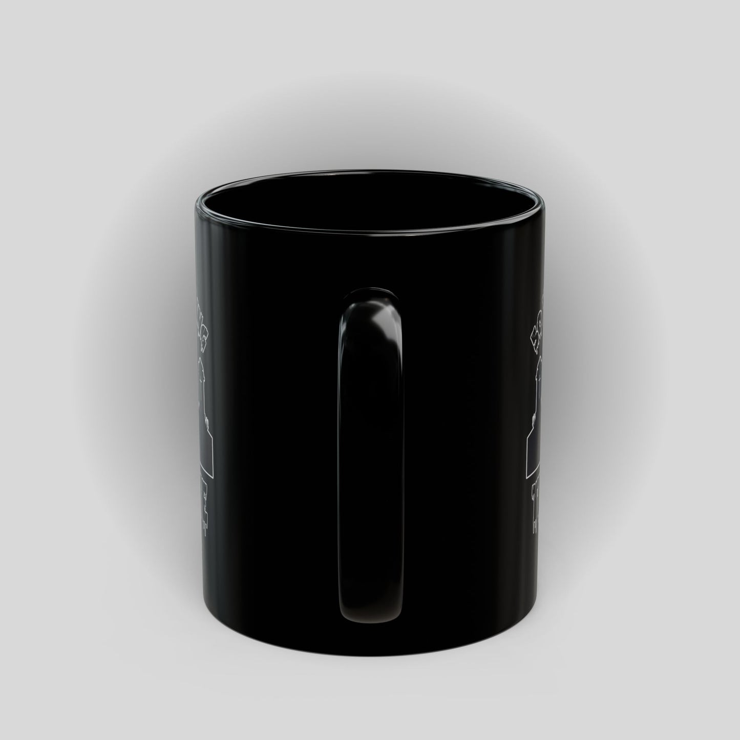 Black Mug — "50 Years Avoiding the Grave" Gothic Cemetery Coffee Cup