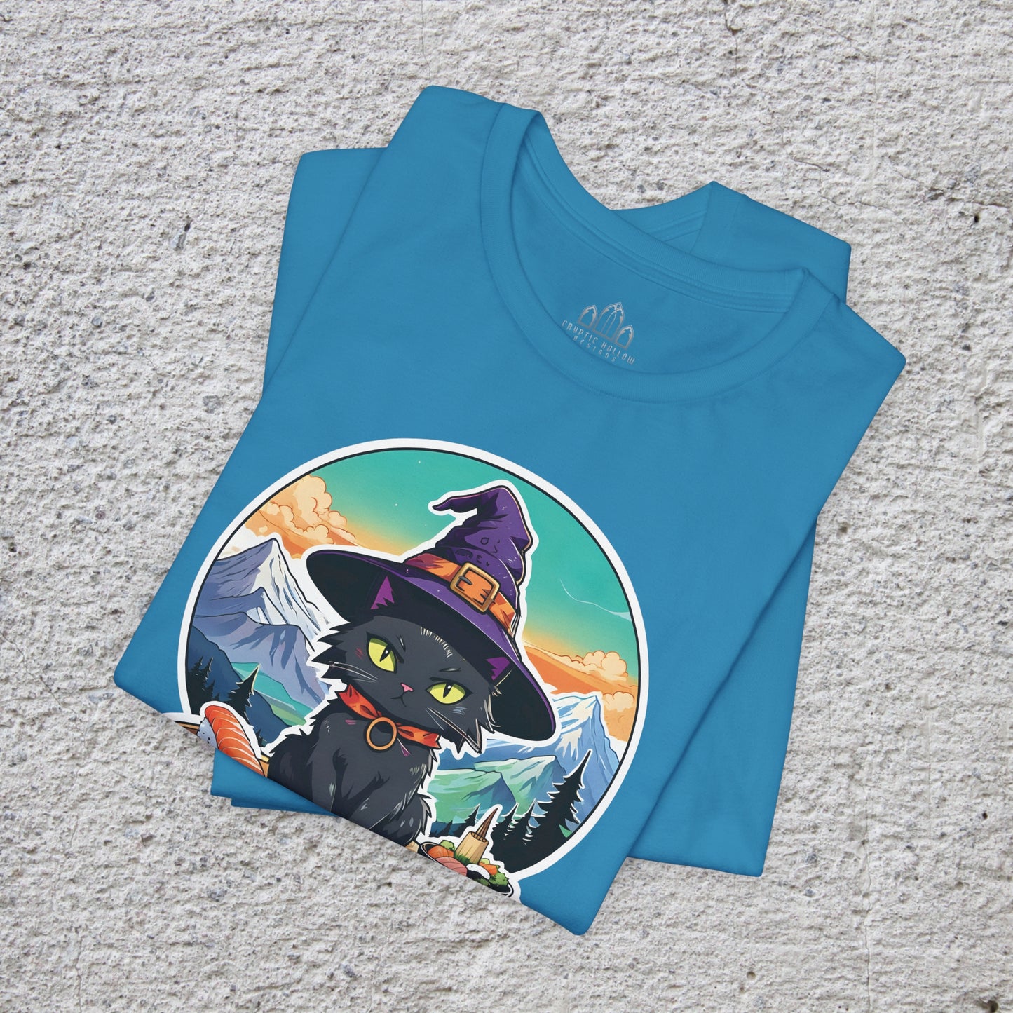 Anime Witchy Black Cat with Nigiri Unisex t-shirt