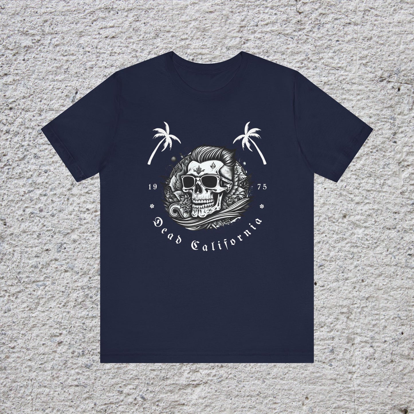 Dead California Skull and Palm Trees Unisex Short Sleeve T-Shirt