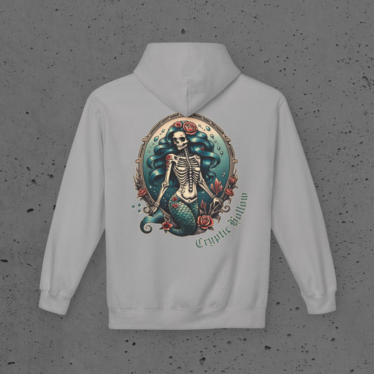 Skeleton Mermaid Hoodie — Gothic Nautical Graphic Pullover (Cruelty to None)