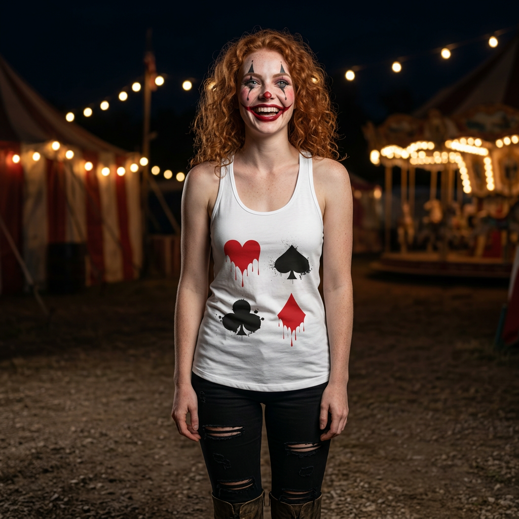 Bloody Suits of Cards Horror Themed Women's Tank Top