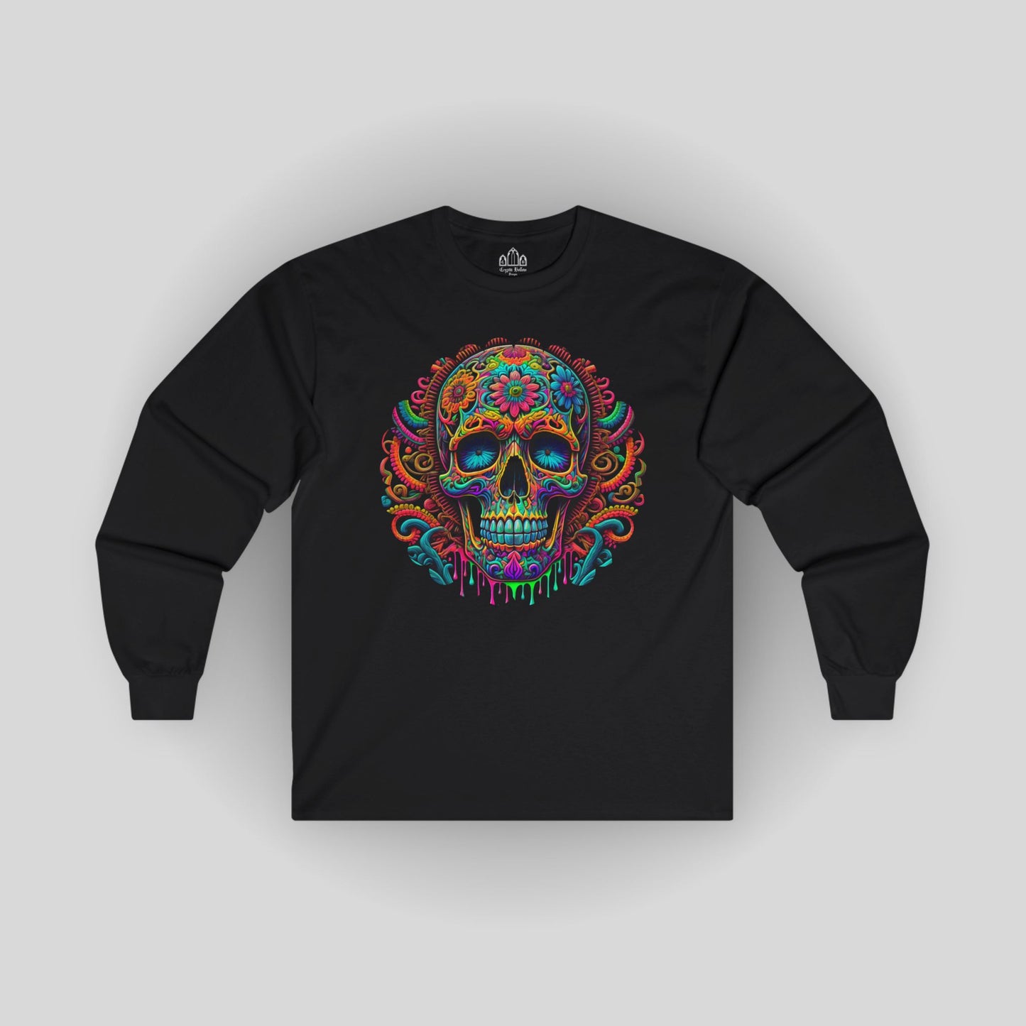 Psychedelic Colorful Skull Unisex Long Sleeve Tee