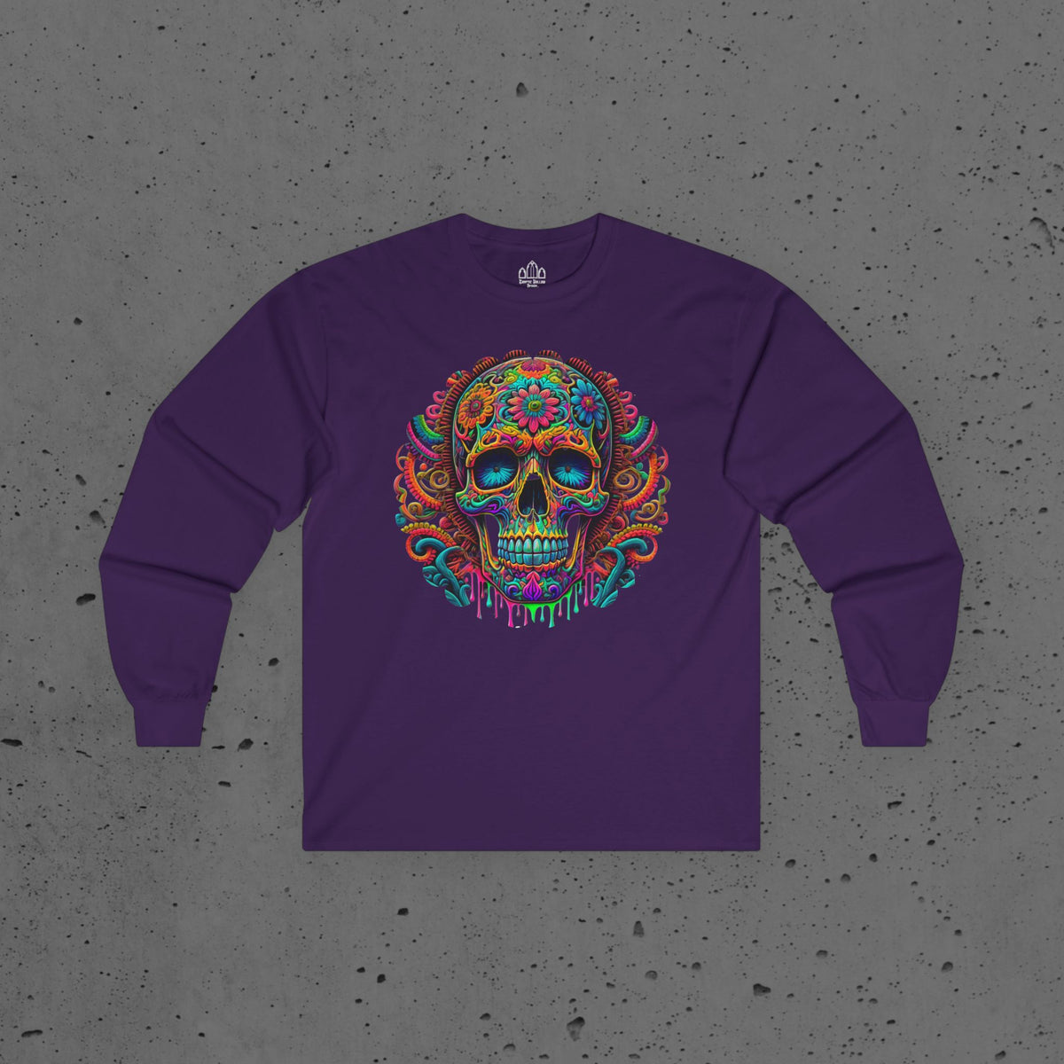 Psychedelic Sugar Skull Long Sleeve Tee