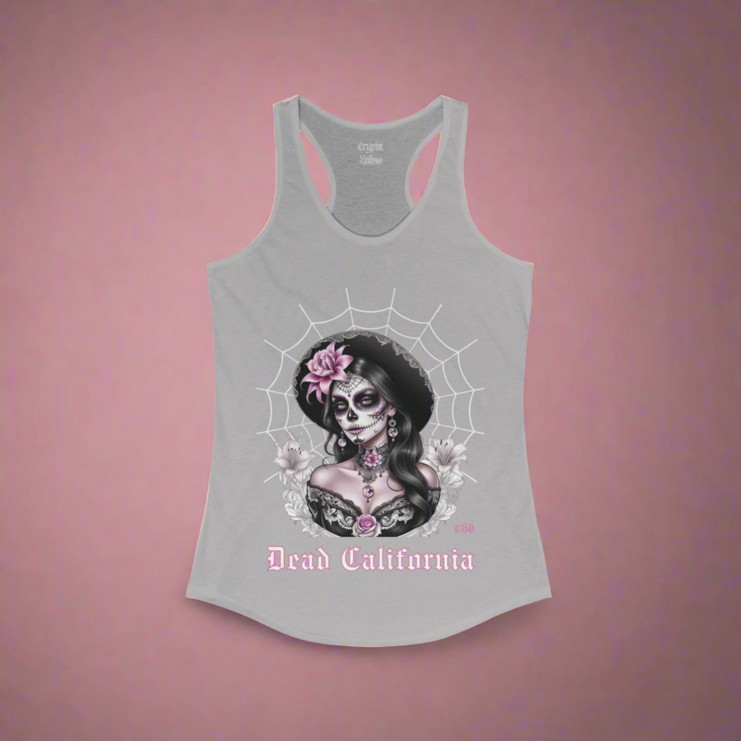 Dead California Sugar Skull Women's Ideal Racerback Tank