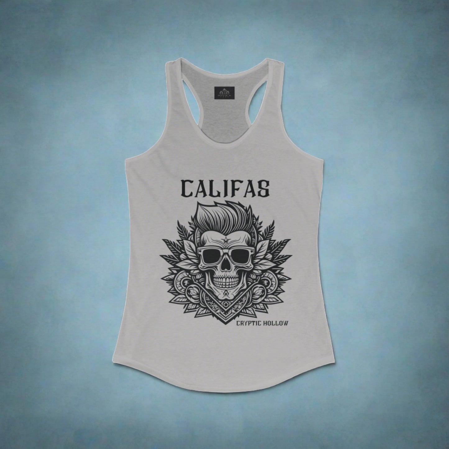 Califas Skull, California Love Women's Racerback Tank Top