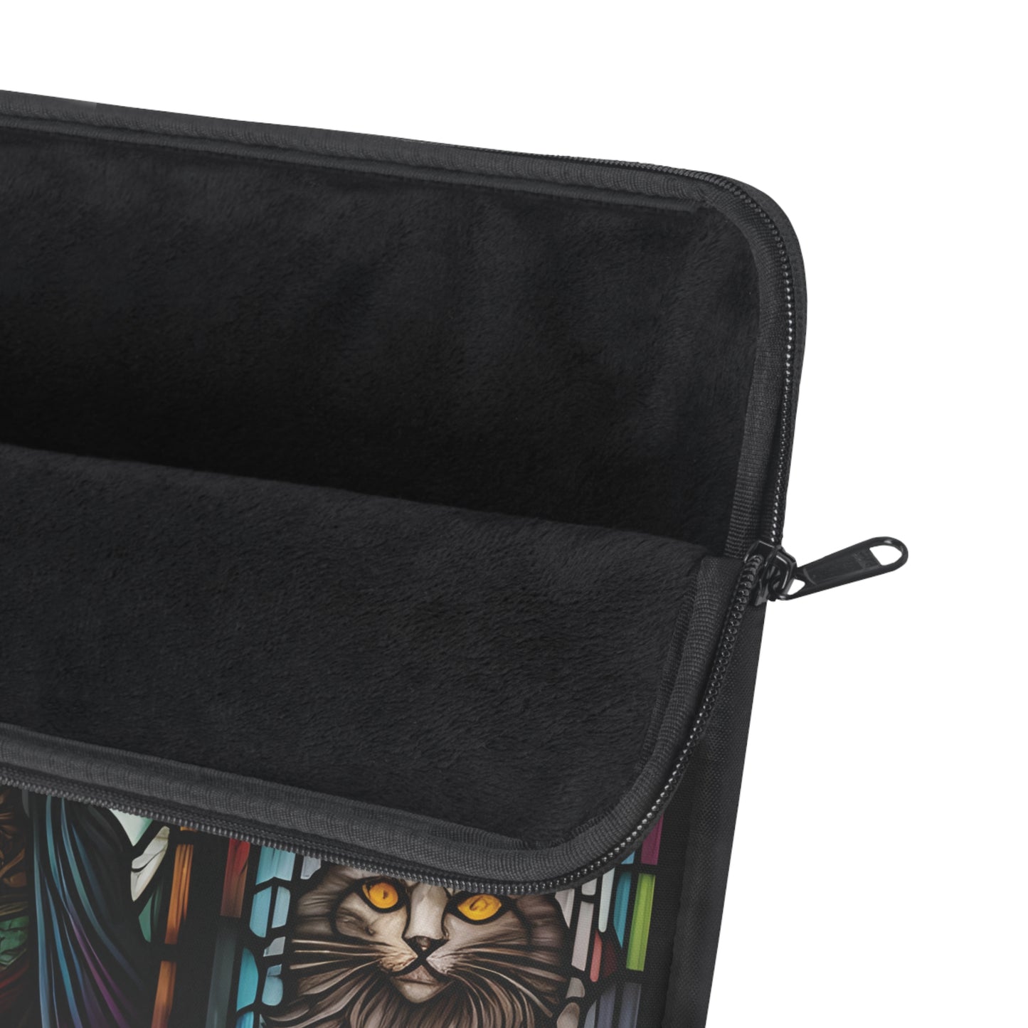 Goth Style Computer Cover, Demon Cats and Stain Glass Laptop Sleeve