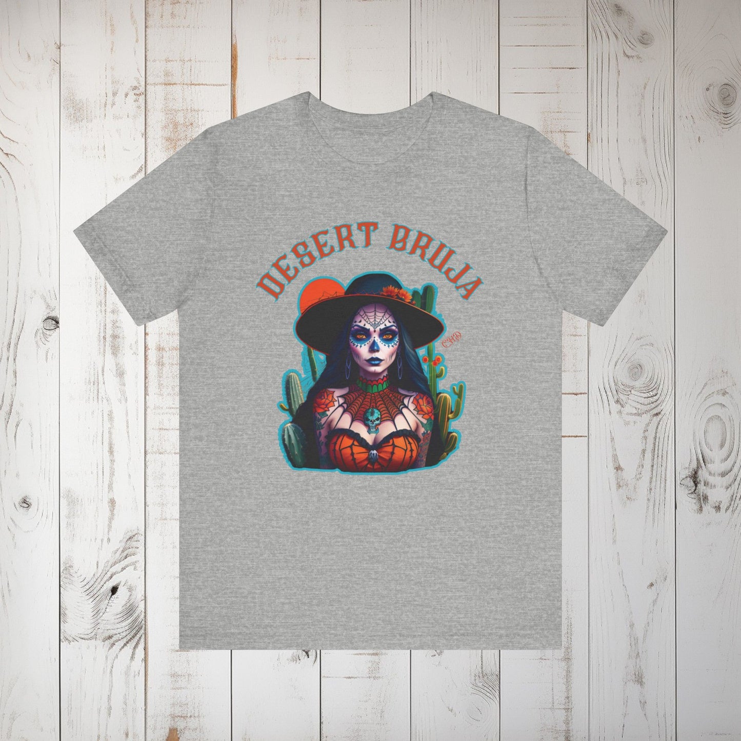 Desert Bruja with Cactus, Southwest Witchy Vibes Unisex Short Sleeve T-shirt