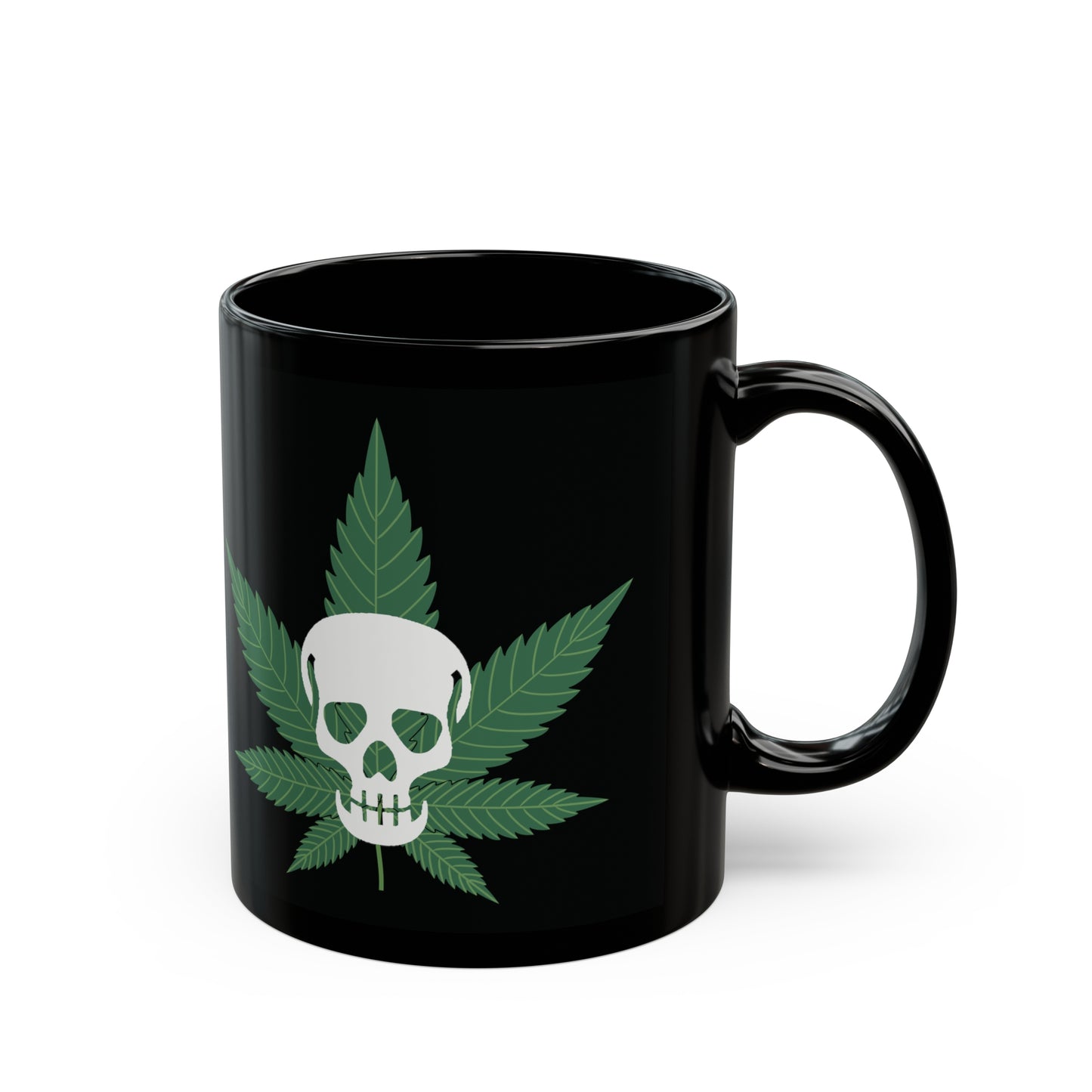 Skull and Weed Black Mug (11oz) 420 Coffee Cup