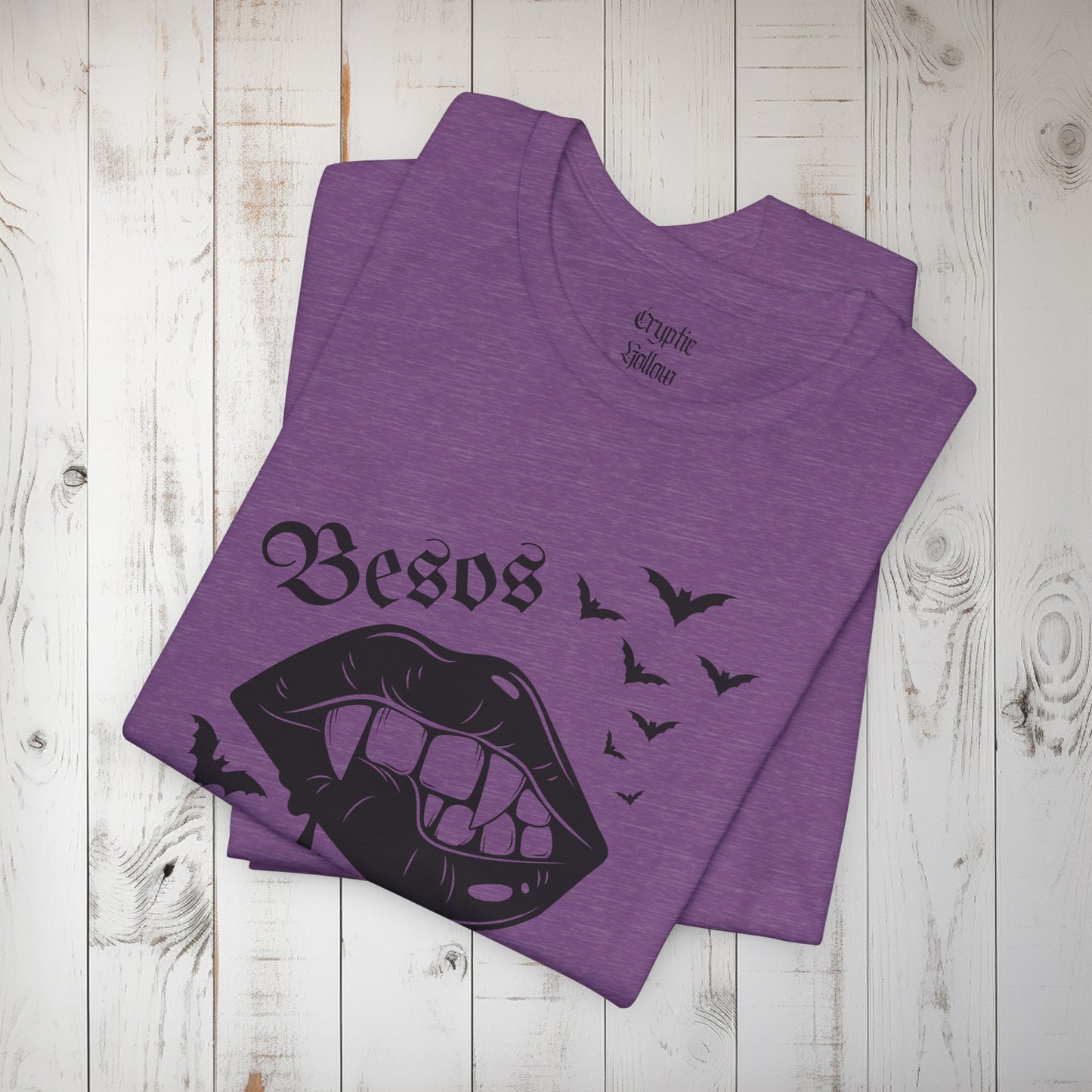 Dark Kisses, Besos Oscuros Unisex Jersey Short Sleeve Tee, Vampire T-shirt