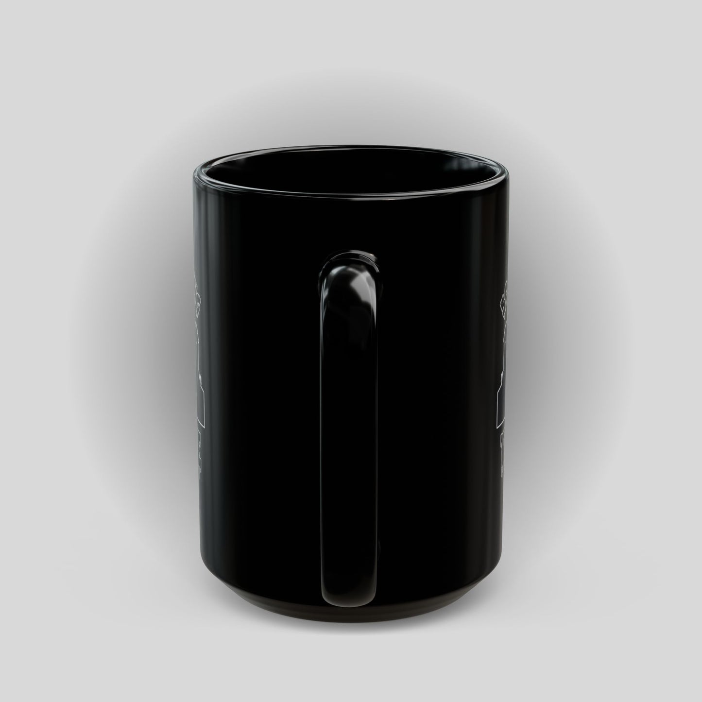 Black Mug — "50 Years Avoiding the Grave" Gothic Cemetery Coffee Cup