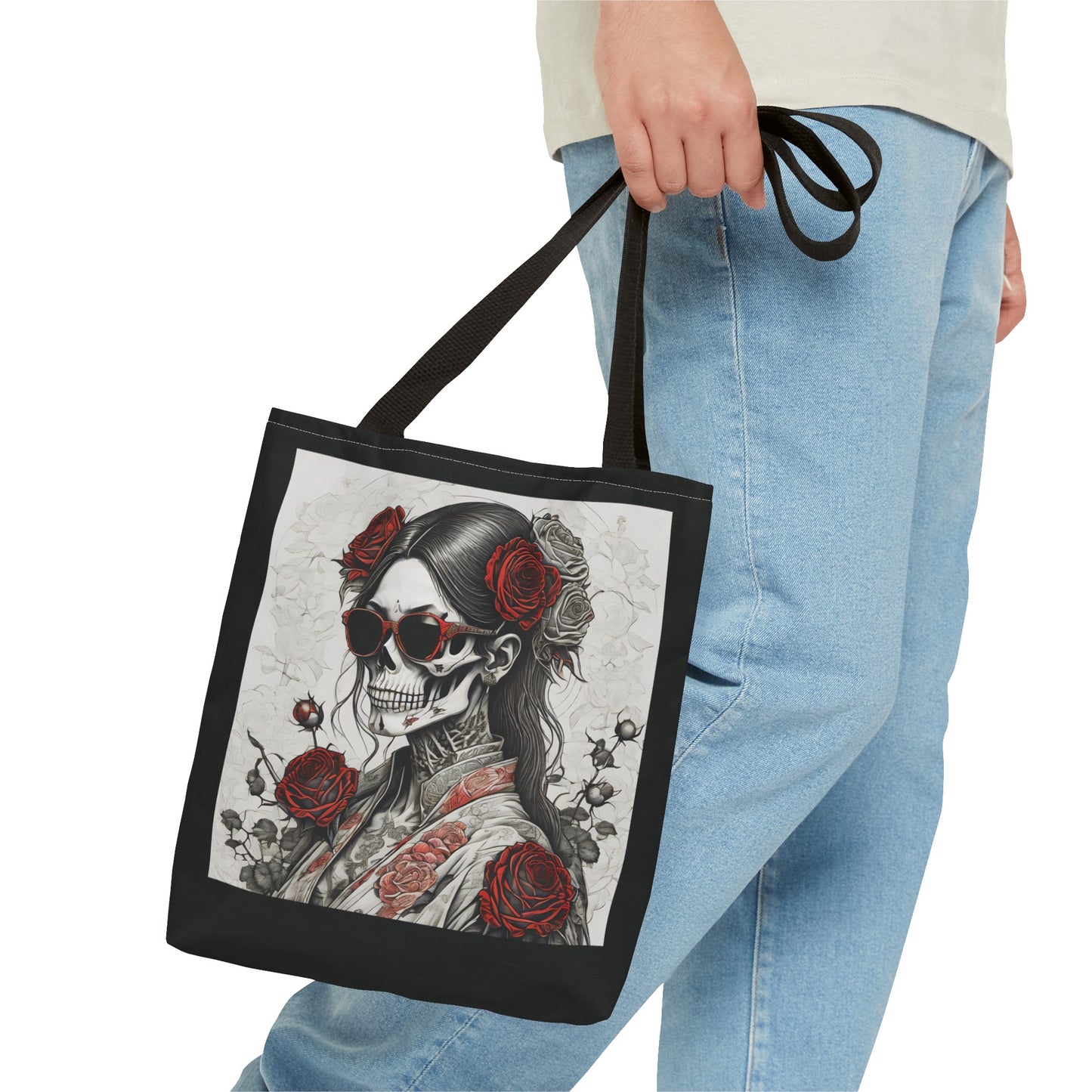 Skeleton Girl, Japanese Style Tote Bag