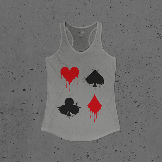 Bloody Suits of Cards Horror Themed Women's Tank Top
