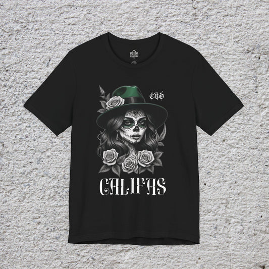 Chola Califas Unisex Tee - California Love and Fedora Design