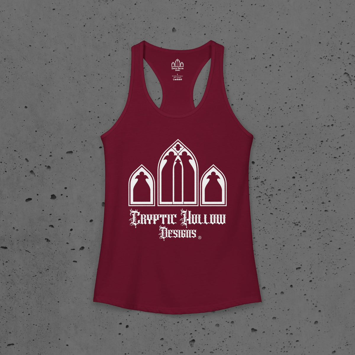 Tank Top - Cryptic Hollow Logo, Vampire Aesthetic, Cathedral Windows