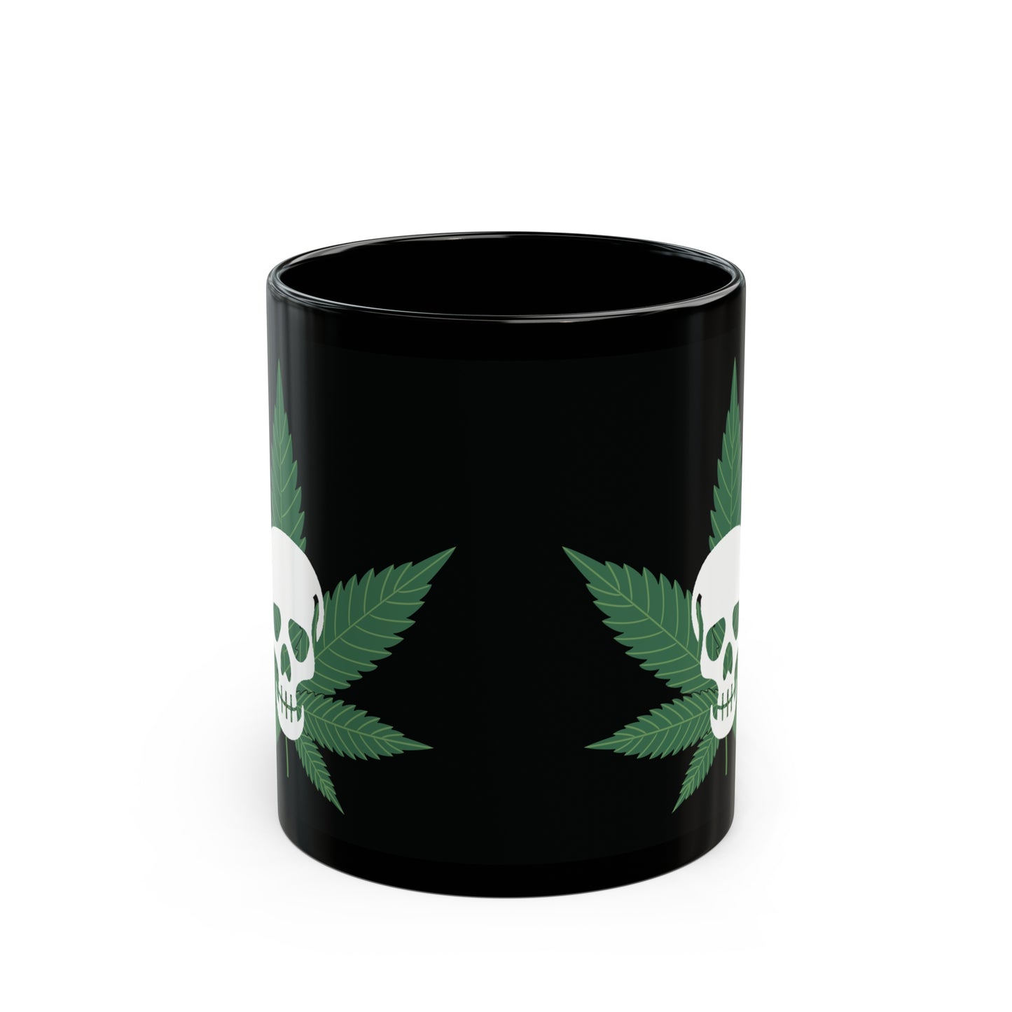 Skull and Weed Black Mug (11oz) 420 Coffee Cup