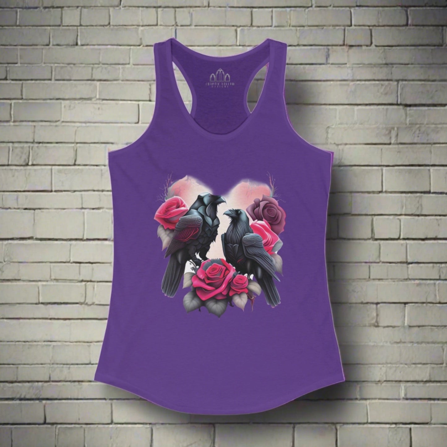 Romantic Black Ravens Women's Racerback Tank