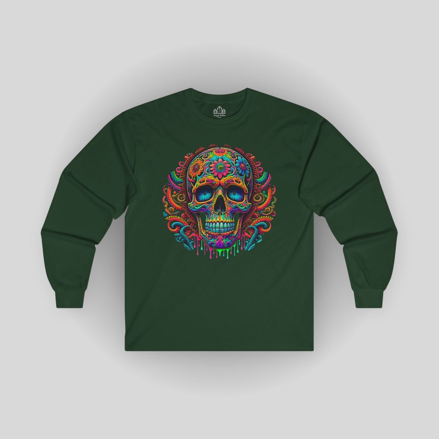 Psychedelic Colorful Skull Unisex Long Sleeve Tee