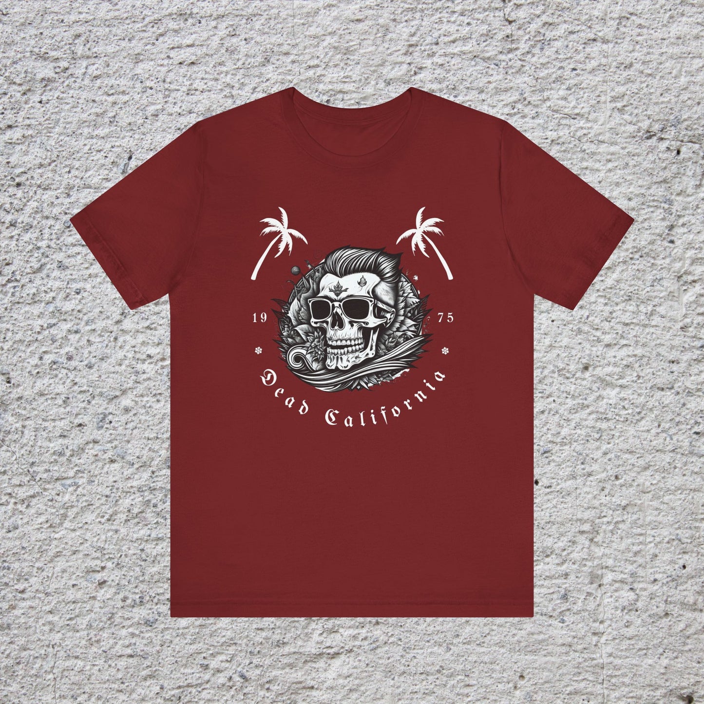 Dead California Skull and Palm Trees Unisex Short Sleeve T-Shirt