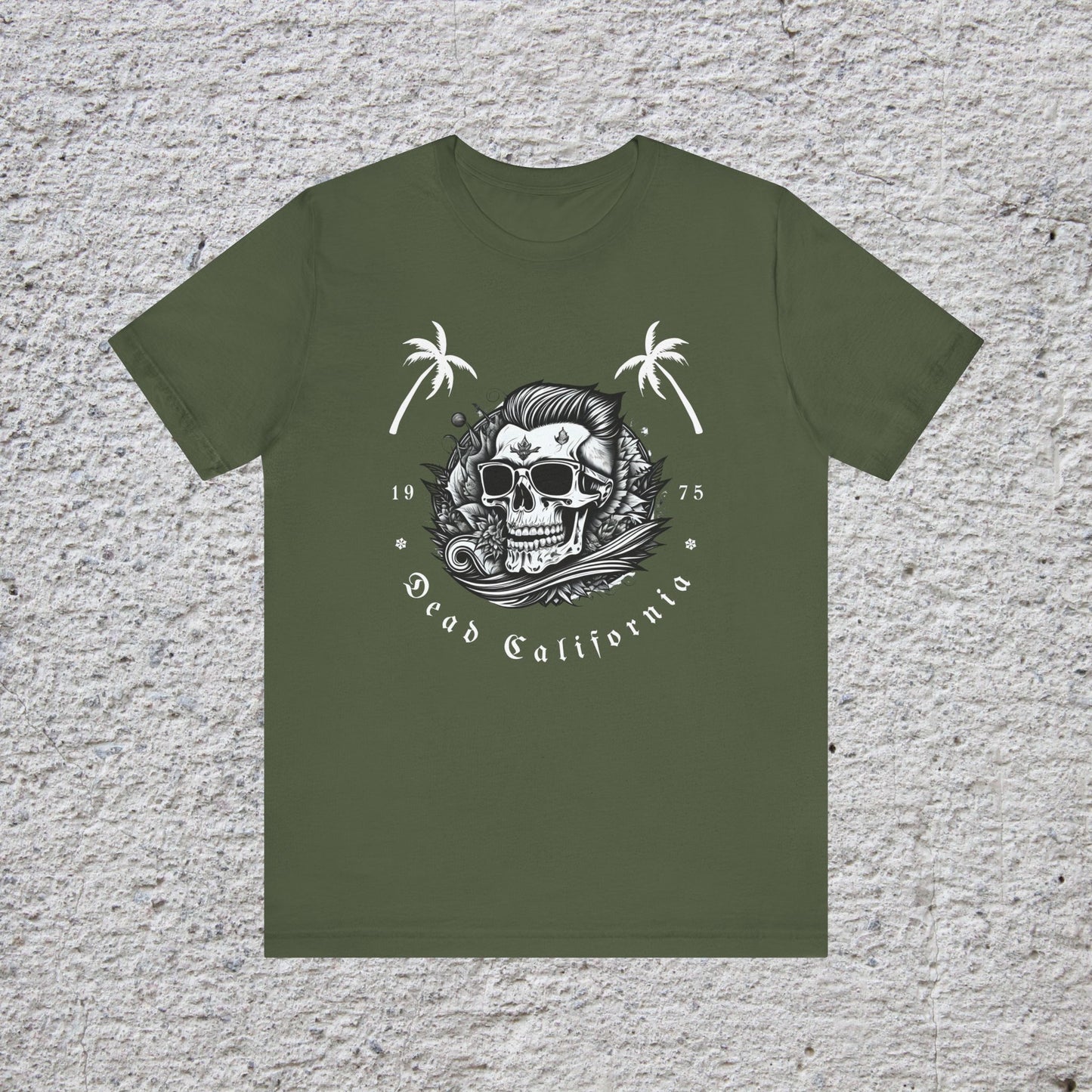 Dead California Skull and Palm Trees Unisex Short Sleeve T-Shirt