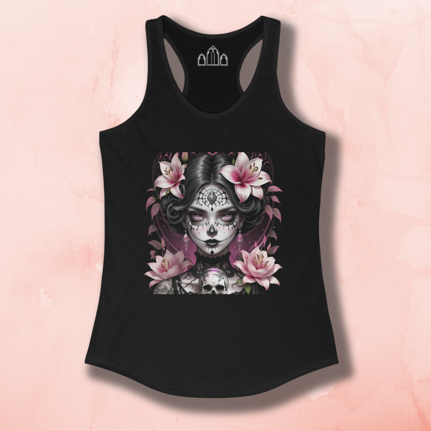 Goth Girl Style Stargazer Lily Women's Racerback Tank